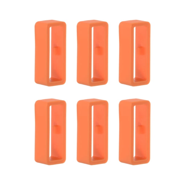6uds Reloj Correa Lazo Cierre Anillos 18mm Caucho Reloj Soporte Guardián Silicona para Reloj Banda, Naranja