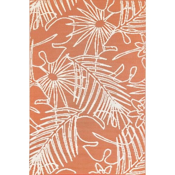 Palm Leaf Salmon  White