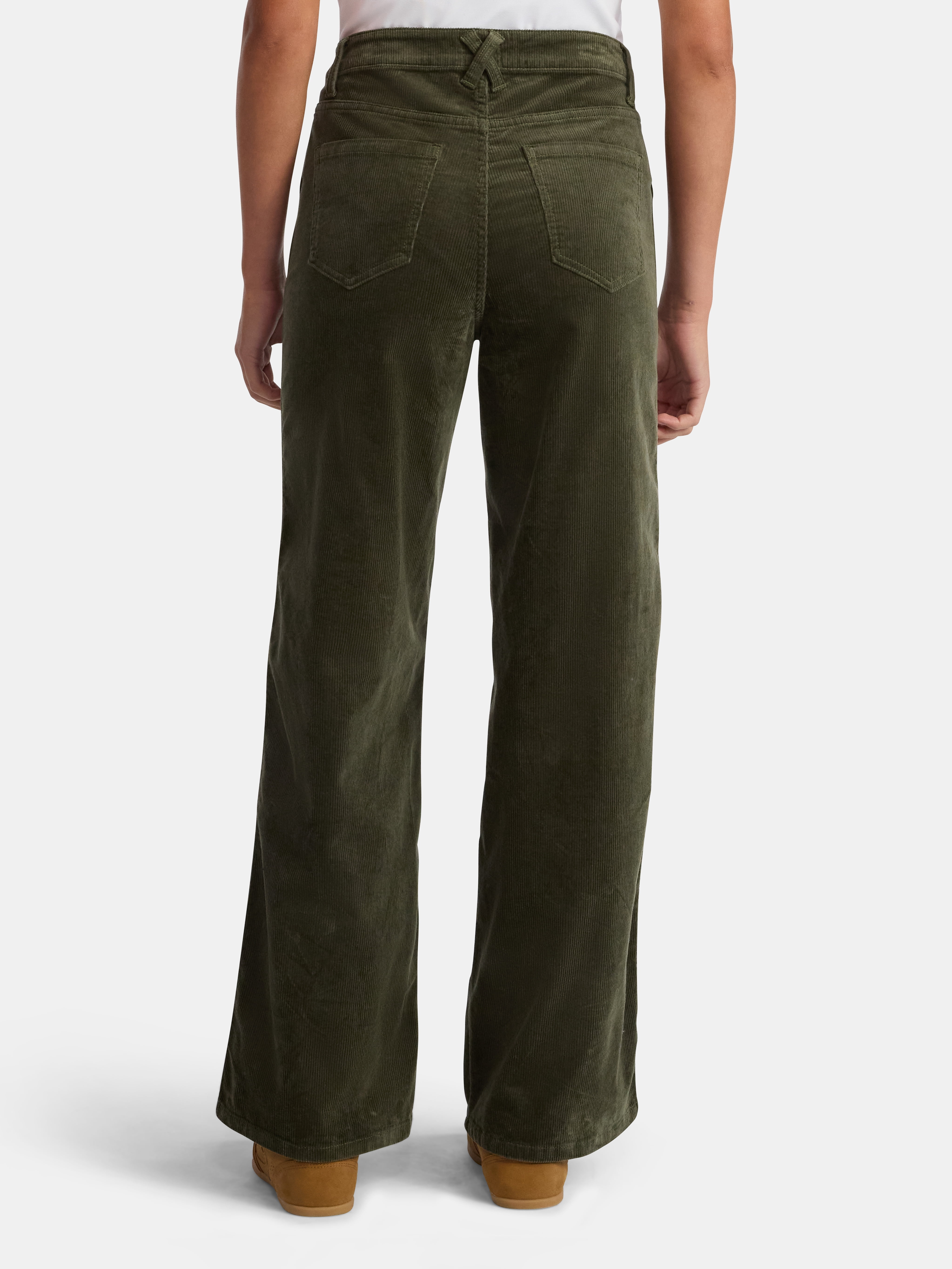 Time and Tru Women's and Women's Plus Corduroy Seamed Wide Leg Pants, 31" Inseam, Sizes 2-22