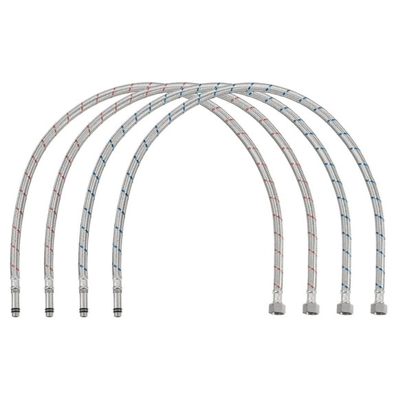 Uxcell 32" Faucet Supply Line Connector, G3/8 Female x M10 Male Braided 304 Stainless Steel Water Supply Hose, 4 Pack