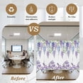 thumbnail image 5 of Purple Weeping Flowers Window Privacy Film, Spring Floral Elegant Pastoral Static Cling UV Sun Blocking Heat Control Window Tint Day and Night, Non-Adhesive One Way Privacy Cover 35.4''x78.7'', 5 of 7