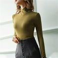 thumbnail image 3 of Col Roulé Croisé en Polaire, Col Roulé Manches Longues pour Femmes, Couche de Base Extensible Tricoté Ajusté, 3 of 6