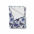thumbnail image 2 of Retro Soft Flannel Fleece Blanket, Old Fashioned Butterfly Moth Forms Romance Flowers Essence Beauty Picture, Cozy Plush for Indoor and Outdoor Use, 50" x 60", Violet Black Baby Blue, by Ambesonne, 2 of 6