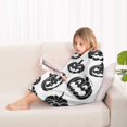thumbnail image 4 of Halloween Black Pumpkin Silhouettes Blanket Hoodies for Kids 6-13YR Oversize Wearable Blanket Hoodies for Boys Girls Teens, 4 of 7