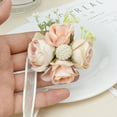 thumbnail image 5 of Travelwant Wrist Flower Corsage Champagne Handmade Ribbon Rose Hand Flower Bridal Leaves Wristlet Wedding Prom Party Beach Festival Photography for Women and Girls, 5 of 7