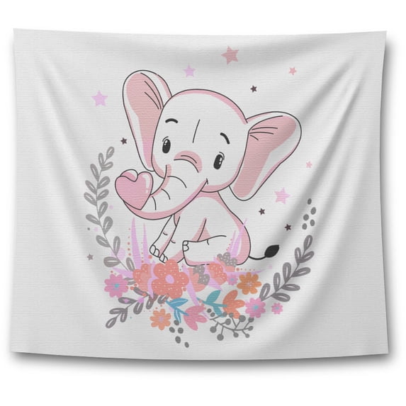 Awkward Styles Nursery Tapestry Wall Hanging Pink Elephant Home Decor