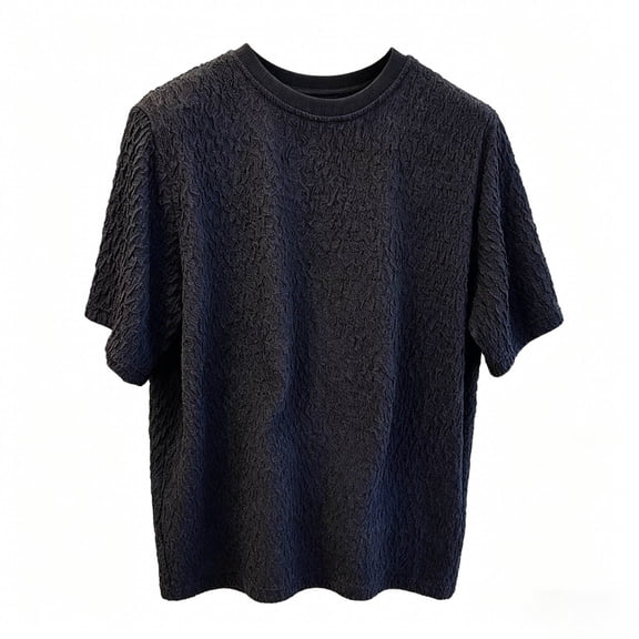 VgaVtl Mens T Shirts Casual Elbow-Length Summer Loose Solid Color Holiday Everyday Mens Clothes Minimalist