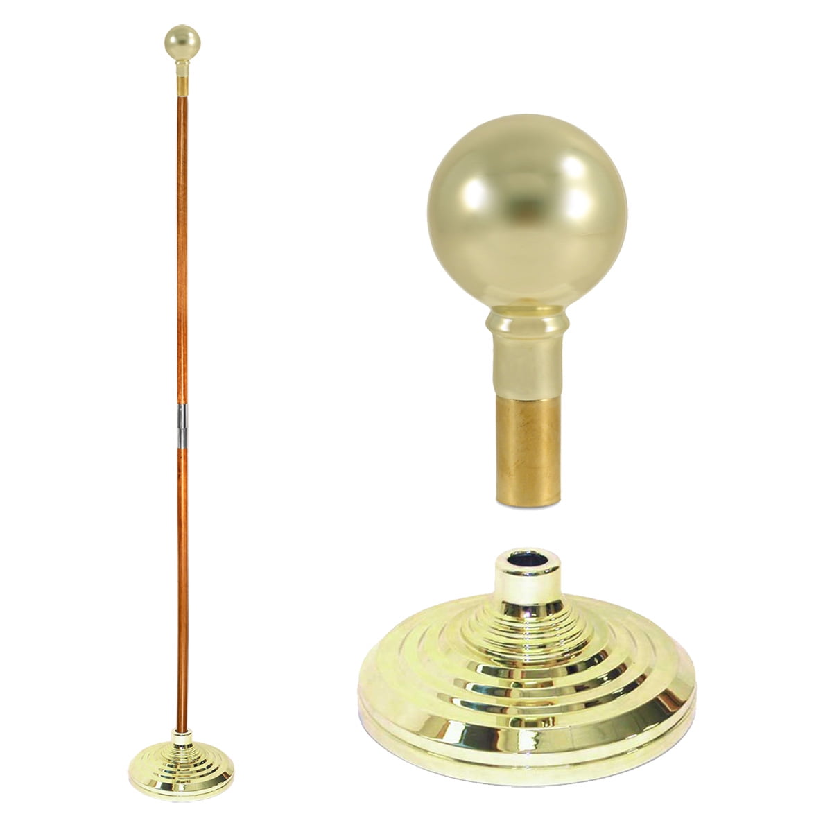 Indoor Flagpole Kit NO FLAG 8ft Pole Parade Ball