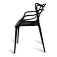 thumbnail image 3 of Master Style Plastic Chair Modern Mid Century, Indoor Outdoor Chair Patio Chair Kitchen Chair 18 Inch Seat Height Restaurant Chair Plastic Stackable Chair Side Bar Chair in White Set 4, 3 of 5