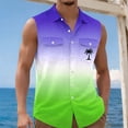 thumbnail image 5 of Noric Men's Sleeveless Hawaiian Shirt Print Button Up Tank Tops Loose Fit Beach Vest for Summer Holiday, 5 of 6