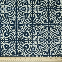 Waverly Inspirations 100% Cotton Duck 45" Width Tile Navy Color Sewing Fabric by the Yard