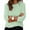 Green, variant on Womens Tops O-Neck Long Sleeve Striped Printing T-Shirt Red S
