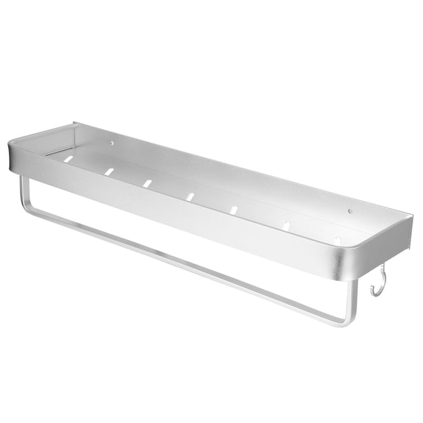 Estante De Cocina Para Baño, Estante De Almacenamiento Para Ducha, Bordes Lisos, Montaje En Pared, Fuerte Y Duradero Para Baños, Cafeterías Y Armarios, Cocinas, Dormitorio, Sala Cergrey Estante de productos básicos de 50 cm con barra para colgar y ganchos