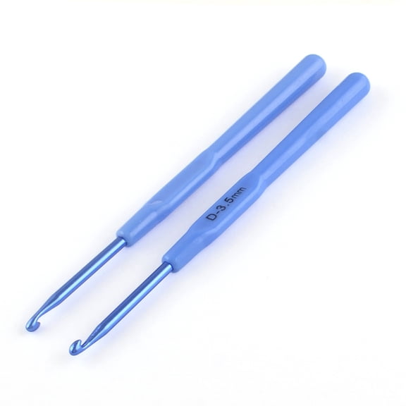 10pcs Aluminum Crochet Hooks with Plastic Handle Covered Cornflower Blue Pin: 3.5mm 140x9x7.5mm