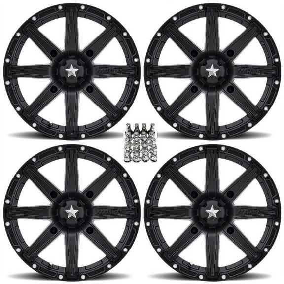 MSA M33 Clutch ATV Wheels/Rims Black 15" Sportsman RZR Ranger