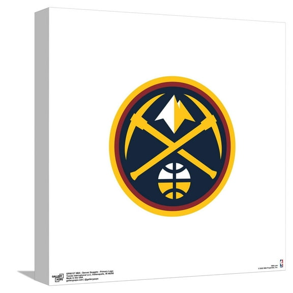 Gallery Pops NBA Denver Nuggets - Primary Logo Canvas Wall Art, Unframed Version, 12" x 12"