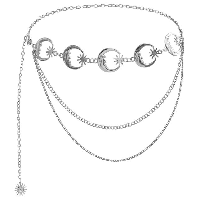 Cadena de cintura con colgante de metal estilo atmósfera, accesorios de moda para mujer, cadena para el cuerpo para chica sexy, cadena para cinturón de vestir