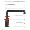 thumbnail image 6 of Avallon 8 in. Widespread, 2-Handle Wheel, Bathroom Faucet in Matte Black with Red Handles, 6 of 10