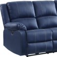 thumbnail image 4 of 81" Blue Faux Leather And Black Usb Sofa, 4 of 6