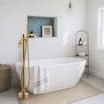 thumbnail image 5 of Wowow Single Handle Freestanding Tub Faucet with Hand Shower in Brushed Gold, 5 of 8