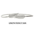thumbnail image 4 of Ceinture Élastique Style Simple Réglable Feuilles Sangle Extensible Manteau Puffer Multicolore Ornements Saint-Valentin 70cm/argent, 4 of 7