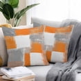 thumbnail image 2 of Orange Grey Abstract Art Outdoor Pillow Covers Pack of 2 White Graffiti Retro Gradient Waterproof Throw Pillow Covers Decorative Cushion Cases for Patio Garden Tent Balcony Couch 16x16 inch, 2 of 8
