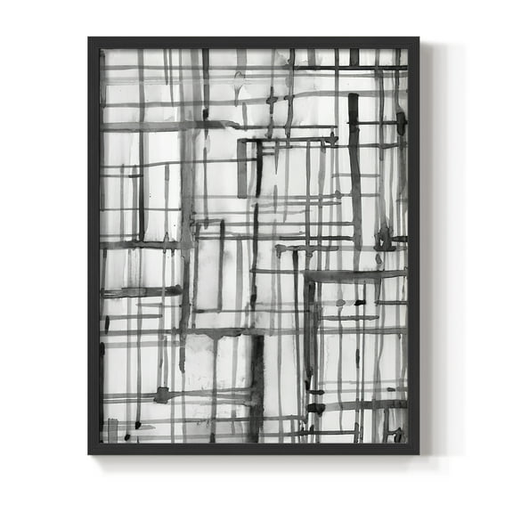 Line Meditation II in Black Solid Wood 8 x 10 Framed Print