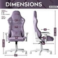 thumbnail image 4 of TSF45C Velvet Memory Foam Gaming Chair – Purple 23717, 4 of 9