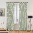thumbnail image 2 of Tropical Bloom Silhouettes Kitchen Curtains 84 Inch Length, Green Palm Leaf Grommet Top Bedroom Living Room Curtains, Light Filtering Cafe Curtain Drapes 2 Panels Set 84''x84'', 2 of 9