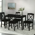 thumbnail image 2 of TMS Mason 5-Piece Cross Back Indoor Dining Set, Includes Table and Chairs, Black, 2 of 8