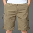 thumbnail image 2 of JIUKE Mens Cargo Shorts Summer Casual Lightweight Solid Color Elastic High Waisted Straight Leg Work Shorts, 2 of 6