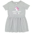 thumbnail image 3 of Inktastic Grammy and Grandpa Love Me Girl Unicorn Girls Toddler Dress, 3 of 5