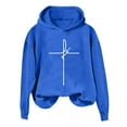 thumbnail image 3 of VBTAPA Womens Christian Hoodie Jesus Cross Graphic Hooded Sweatshirt Loose Casual Pullover Hoodies Valentines Day Gifts for Lover Girlfriend Blue XXL, 3 of 4