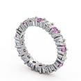 thumbnail image 2 of 1.41 Ct Round Cut Pink Sapphire Real Diamond Beautiful Eternity Band for Engagement 14K White Gold Size 9.5, 2 of 7