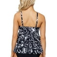 thumbnail image 2 of Island Escape Womens Tiered Nylon Tankini Swim Top Black 8, 2 of 2