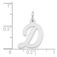 thumbnail image 3 of 14k White Gold Medium Script Initial D Charm, 3 of 4
