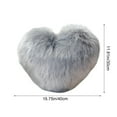 thumbnail image 3 of HomeDM Faux Fur Fluffy Heart Pillow, Shaggy Plush Soft Throw Pillow Decorative Cushion for Couch Bed Sofa Valentine's Day Decor, 15.7"x11.8",Heart Shaped, Dark Gray, 3 of 6