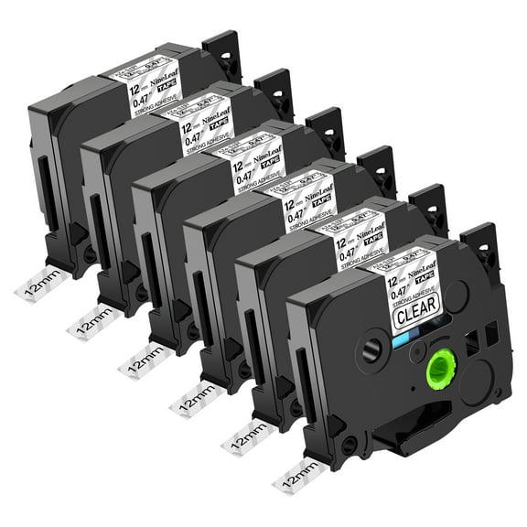 NineLeaf 6 Pack Compatible for Brother P-Touch Black on Clear TZe TZ Label Maker Tape TZe-S131 TZ-S131 12mm 0.47'' Extra Strength Laminated Label Tape
