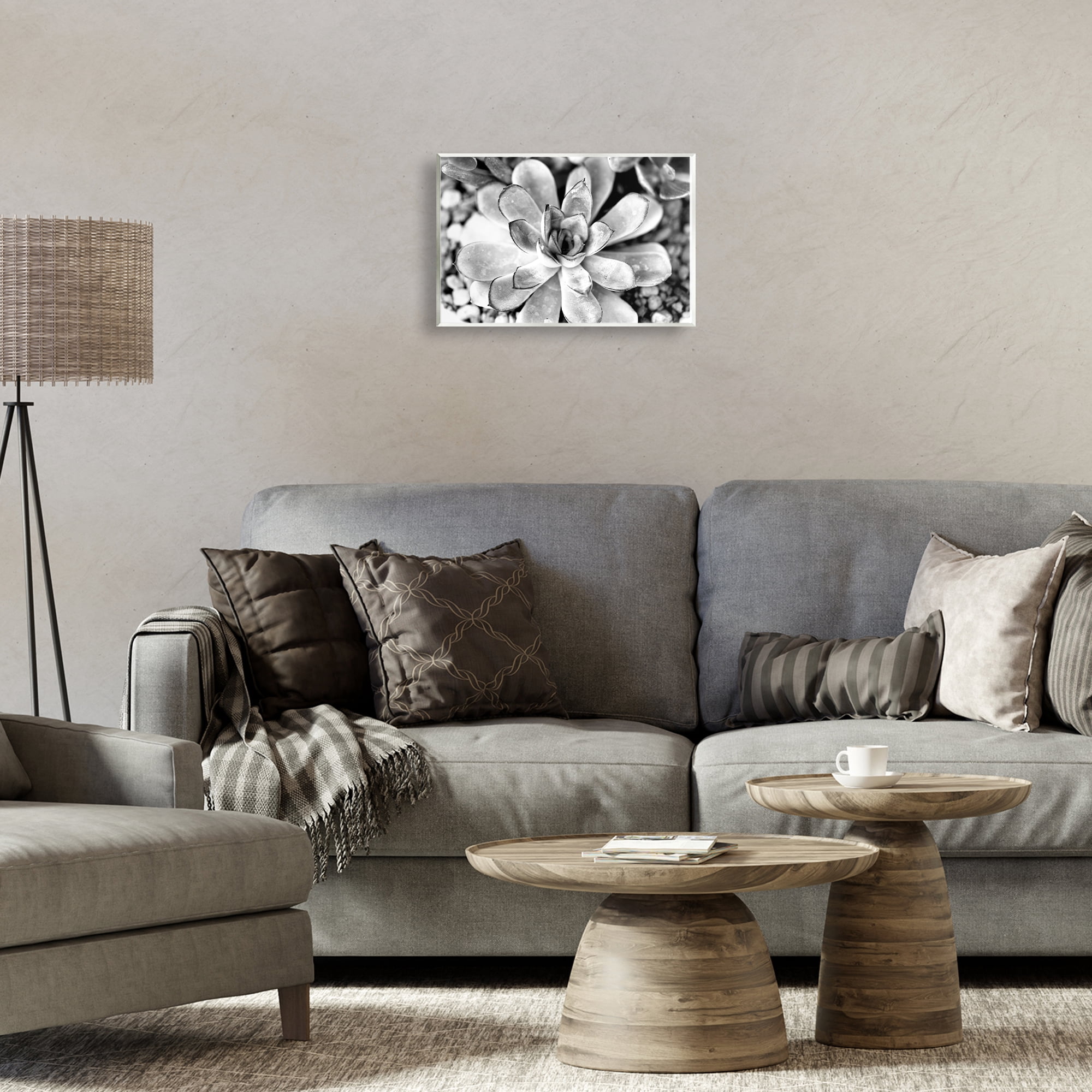 Stupell Industries Monochrome Succulent Leaves Botanical & Floral Photography Unframed Art Print Wall Art, 15 x 10