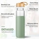 thumbnail image 2 of Botella de agua Yomious Glass de 750 ml con tapa y funda de bambú, 2 of 8