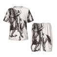 thumbnail image 1 of Easygdp Cowboy Ride A Horse for Short-Sleeve Tee and Sleep Short Pajama Set for Kids, 2-piece-Large, 1 of 6