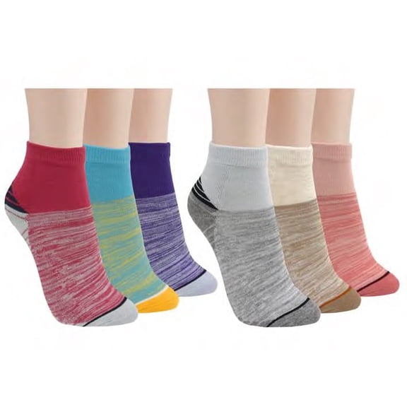 Clarks Women's Multicolor Marled Quarter Socks, 6 Pack