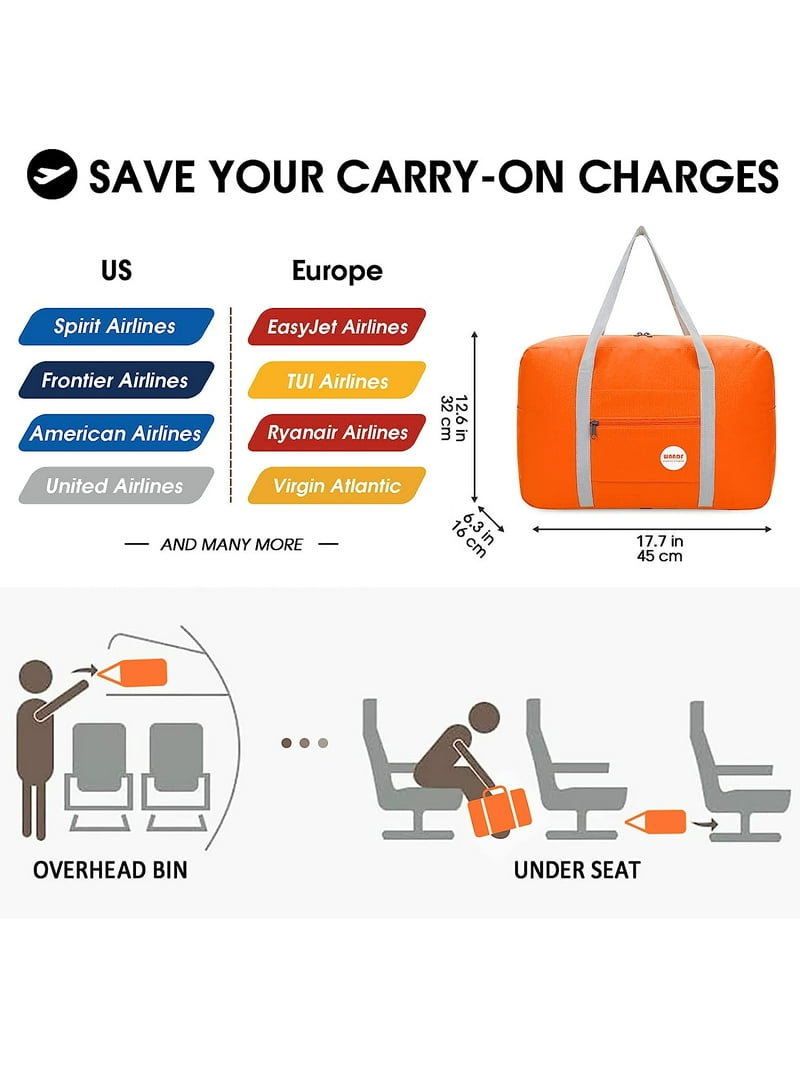 WANDF Weekender Traveling Duffle Bag, Underseat Carry-on Luggage