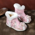 thumbnail image 4 of Cathalem Boots Girls Size 3 Toddler Ethnic Style Cotton Boots For Gilrs Cloth Shoes Warm Winter Snow Boots Embroidery Boots Girls Pink 7 Years, 4 of 5