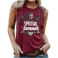 thumbnail image 2 of VKOYWKM July 4th Tank Tops for Women Sleeveless Shirts USA Flag Graphic Vests Tops Patriotic Crew Neck Independence Day Tank tops, 2 of 5