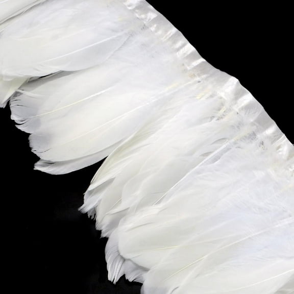 Fashion Goose Feather Cloth Strand Costume Accessories White 100~180x38~62mm about 2m/bag