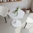 thumbnail image 5 of Yoneston 31.50" Modern Hexagonal Coffee Table with MDF Table Top & Metal Base for Dining Room Kitchen Living Room, White Finish, 5 of 8