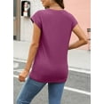 thumbnail image 5 of Womens Tops Casual Dressy Basic T Shirts Loose Fit Crewneck Cap Sleeve Tee Summer Outfits 2024, 5 of 6