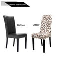 thumbnail image 4 of PiccoCasa Stretch Spandex Dining Chair Slipcovers Floral Seat Cover, White and Coffee Color, 4 of 6