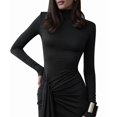 thumbnail image 2 of Womens Maxi Dress Long Sleeve Ruched Bodycon Club Party Casual Wedding Dresses, 2 of 8